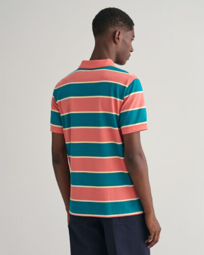 GANT Μπλούζα Polo "Multi Striped Piqué" - Ocean Turquoise