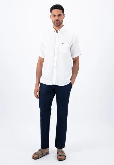 Fynch-Hatton Πουκάμισο Κοντομάνικο Λινό "Pure Linen"- White