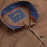 Fynch-Hatton Πουκάμισο Flannel Κανονική Γραμμή-καφε