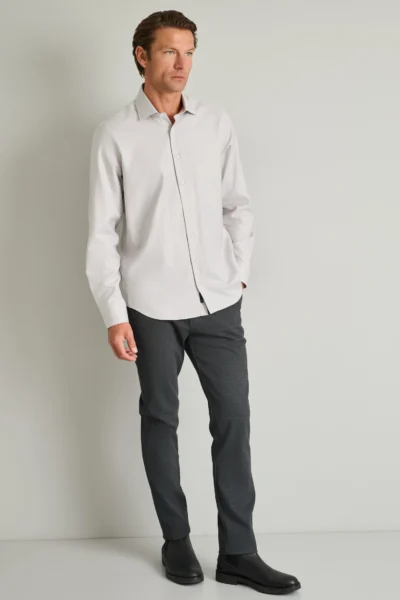 ΠΟΥΚΑΜΙΣΟ COMFORT FIT-ΜΠΕΖ-ΚΑΡΩ