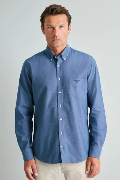 ΠΟΥΚΑΜΙΣΟ COMFORT FIT-ΜΠΛΕ-JEANS