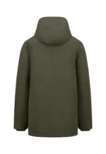 Πάρκα με κουκούλα και τέσσερα κουμπιά-σκουρο πρασινο