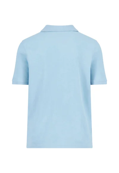 βαμβακερό μπλουζάκι πόλο με λεπτομέρεια με λογότυπο-γαλαζιο
