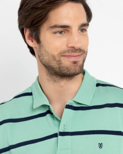 ΜΠΛΟΥΖΑ ACORN POLO PIQUE REGULAR FIT-ΠΡΑΣΙΝΟ ΜΕ ΜΠΛΕ ΡΙΓΕΣ
