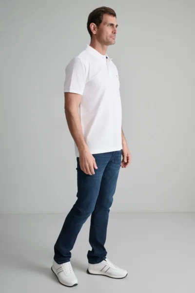 ΜΠΛΟΥΖΑΚΙ ΠΟΛΟ M/ΧΡΩΜΟ, CUSTOM FIT-ΛΕΥΚΟ