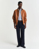 Πουκάμισο Seersucker με κοντό μανίκι με κανονική εφαρμογή-ΜΠΛΕ-ΡΙΓΕ