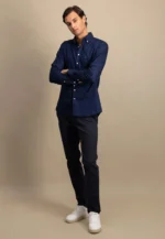 Μαλακό βαμβακερό πουκάμισο Oxford-μπλε σκουρο