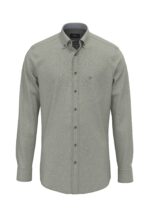 Βαμβακερό πουκάμισο με γιακά με κουμπιά-καφε