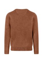 Πουλόβερ από λεπτό βαμβακερό ύφασμα με στρογγυλή λαιμόκοψη-καφε ταμπα