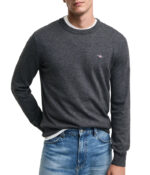 Πουλόβερ Μακρυμάνικο Dark Grey Melange-GANT