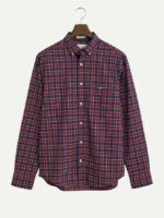 Μακρυμάνικo Πουκάμισο σε Κανονική Γραμμή Καρό Bordeaux- κοκκινο gant