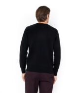 ΠΛΕΚΤΟ JAQUARD ΛΑΙΜΟΚΟΨΗ REGULAR FIT-ΜΑΥΡΟ