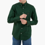 Gant Μακρυμάνικo Φανελένιο Πουκάμισο σε Κανονική Γραμμή-πρασινο