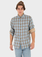 GantΜακρυμάνικo Φανελένιο Πουκάμισο σε Κανονική Γραμμή Καρό Light Blue