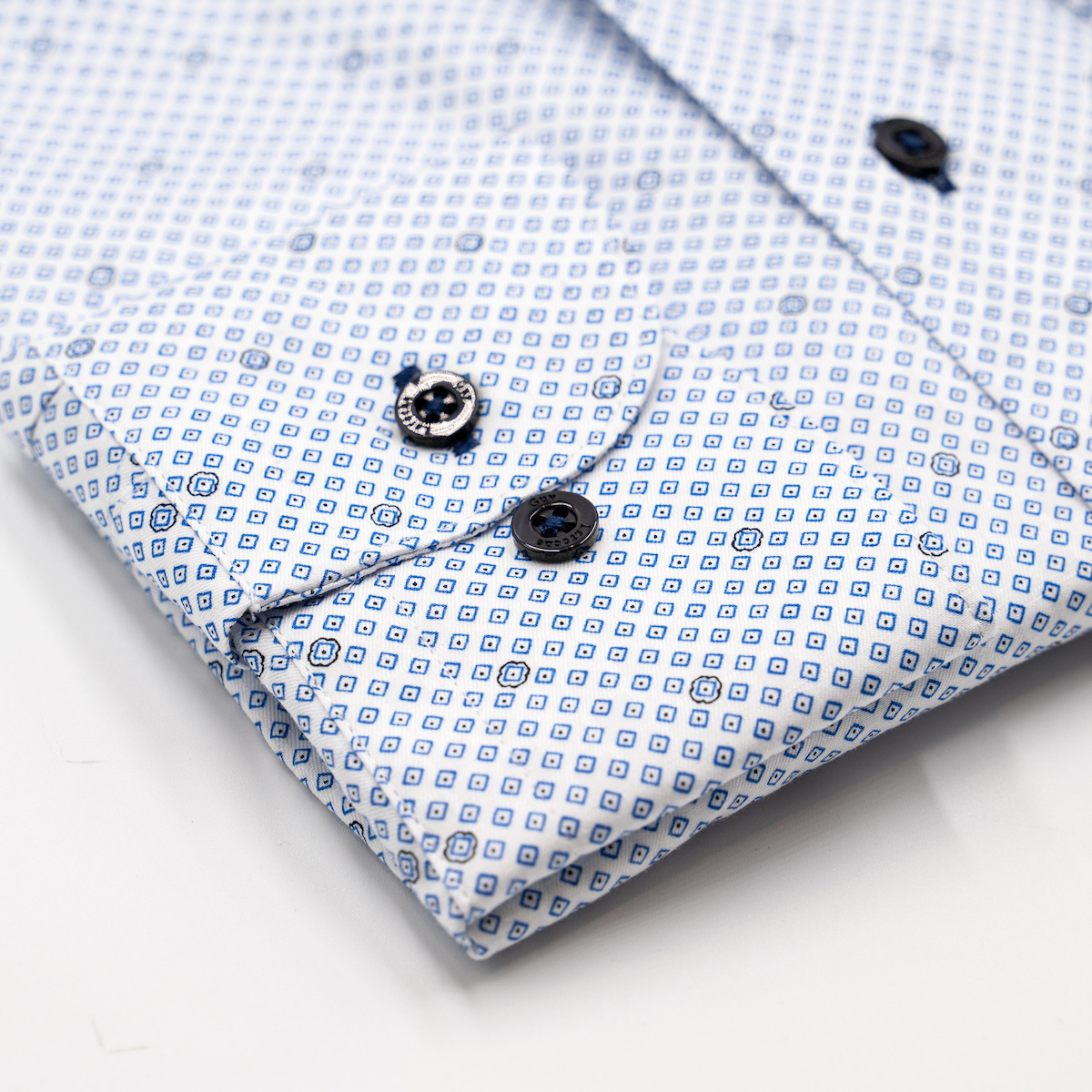 Guy LarocheΜακρυμάνικo Βαμβακερό Πουκάμισο σε Κανονική Γραμμή Μπλε