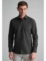 Navy & Green Πουκάμισο fit line raven lt brown βαμβακερό