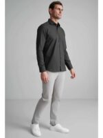 Navy & Green Πουκάμισο fit line raven lt brown βαμβακερό