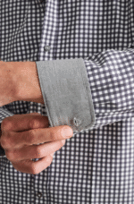 Navy & Green ανδρικό πουκάμισο καρό comfort fit-γκρι-ασπρο