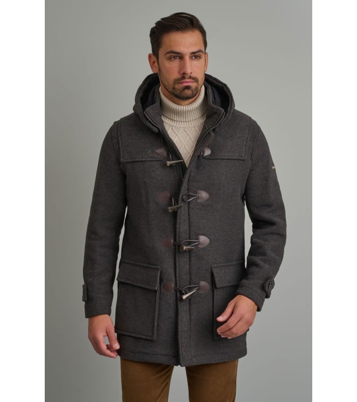 NAVY AND GREEN ΜΟΝΤΓΚΟΜΕΡΙ ΜE ΑΠΟΣΠΩΜΕΝΗ ΚΟΥΚΟΥΛΑ  ΓΚΡΙ-ΚΑΦΕ