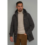 NAVY AND GREEN ΜΟΝΤΓΚΟΜΕΡΙ ΜE ΑΠΟΣΠΩΜΕΝΗ ΚΟΥΚΟΥΛΑ  ΓΚΡΙ-ΚΑΦΕ