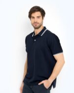 ΜΠΛΟΥΖΑ POLO PIQUE TWIN TIPPED REGULAR FIT-ΜΠΛΕ ΣΚΟΥΡΟ
