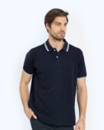 ΜΠΛΟΥΖΑ POLO PIQUE TWIN TIPPED REGULAR FIT-ΜΠΛΕ ΣΚΟΥΡΟ