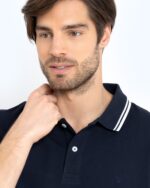 ΜΠΛΟΥΖΑ POLO PIQUE TWIN TIPPED REGULAR FIT-ΜΠΛΕ ΣΚΟΥΡΟ