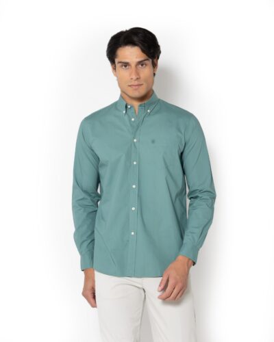 ΠΟΥΚΑΜΙΣΟ ΠΟΠΛΙΝΑ REGULAR FIT-ΠΡΑΣΙΝΟ