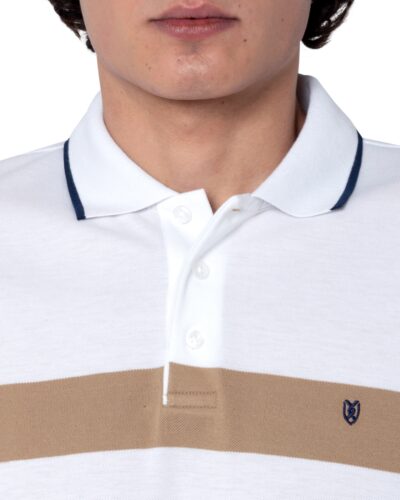 ΜΠΛΟΥΖΑ ACORN POLO PIQUE REGULAR FIT-ΜΠΛΕ-ΚΑΦΕ-ΡΙΓΕ