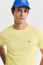 GANT T-SHIRT ΜΠΛΟΥΖΑ ΒΑΜΒΑΚΕΡΗ ΑΝΔΡΙΚΗ-ΚΙΤΡΙΝΟ ΑΠΑΛΟ