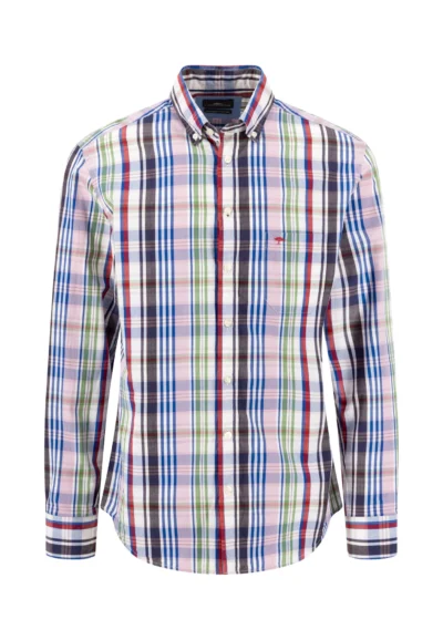 καρω πουκαμισο fynch-hatton -κοκκινο-ροζ-πρασινο