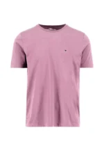 Βαμβακερό μπλουζάκι με στρογγυλή λαιμόκοψη-ροζ