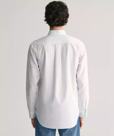 GantΜακρυμάνικo Βαμβακερό Πουκάμισο σε Κανονική Γραμμή Ριγέ Μπλε