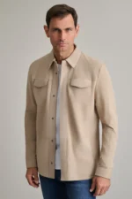 ΔΕΡΜΑΤΙΝΟ OVERSHIRT-ΓΚΡΙ-ΜΠΕΖ