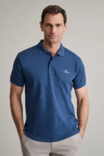 ΜΠΛΟΥΖΑΚΙ ΠΟΛΟ M/ΧΡΩΜΟ, CUSTOM FIT-ΜΠΛΕ