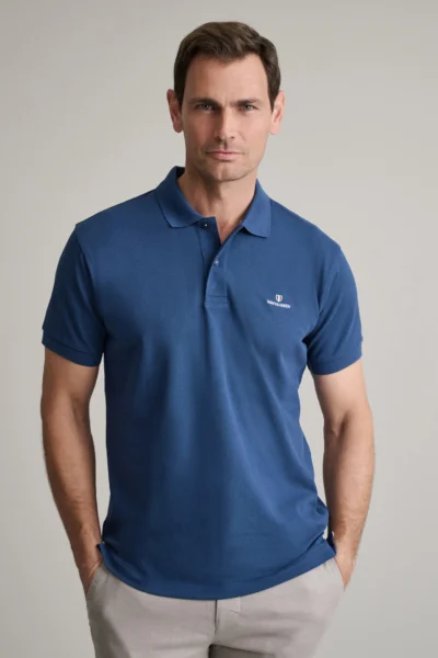 ΜΠΛΟΥΖΑΚΙ ΠΟΛΟ M/ΧΡΩΜΟ, CUSTOM FIT-ΜΠΛΕ