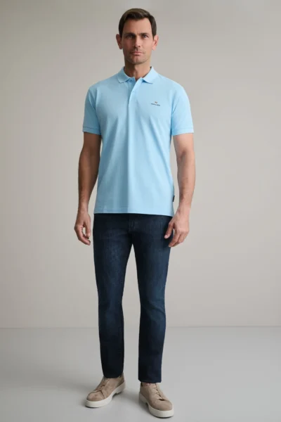 ΜΠΛΟΥΖΑΚΙ ΠΟΛΟ M/ΧΡΩΜΟ, CUSTOM FIT-ΓΑΛΑΖΙΟ