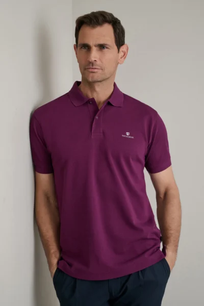 ΜΠΛΟΥΖΑΚΙ ΠΟΛΟ M/ΧΡΩΜΟ, CUSTOM FIT-ΜΩΒ