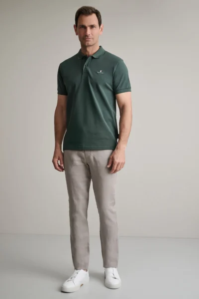 ΜΠΛΟΥΖΑΚΙ ΠΟΛΟ M/ΧΡΩΜΟ, CUSTOM FIT-ΣΚΟΥΡΟ ΠΡΑΣΙΝΟ