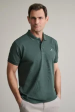 ΜΠΛΟΥΖΑΚΙ ΠΟΛΟ M/ΧΡΩΜΟ, CUSTOM FIT-ΣΚΟΥΡΟ ΠΡΑΣΙΝΟ