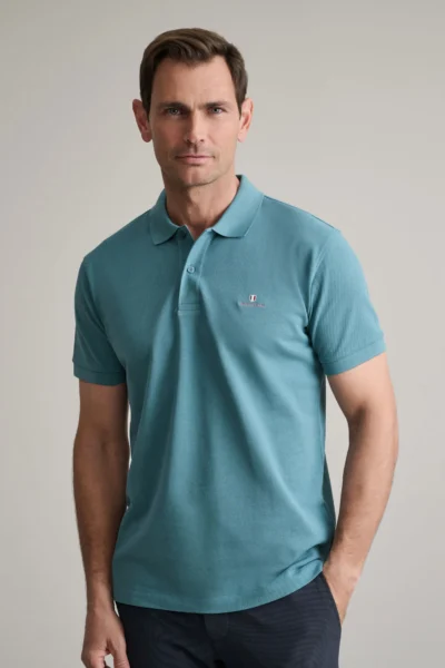 ΜΠΛΟΥΖΑΚΙ ΠΟΛΟ M/ΧΡΩΜΟ, CUSTOM FIT-ΠΡΑΣΙΝΟ-ΜΠΛΕ