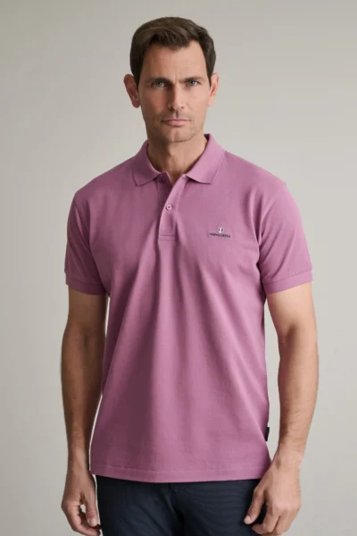 ΜΠΛΟΥΖΑΚΙ ΠΟΛΟ M/ΧΡΩΜΟ, CUSTOM FIT-ΣΑΠΙΟ ΜΗΛΟ