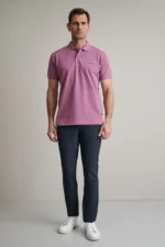 ΜΠΛΟΥΖΑΚΙ ΠΟΛΟ M/ΧΡΩΜΟ, CUSTOM FIT-ΣΑΠΙΟ ΜΗΛΟ