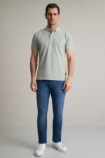 ΜΠΛΟΥΖΑΚΙ ΠΟΛΟ M/ΧΡΩΜΟ, CUSTOM FIT-ICEBERG