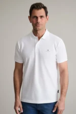 ΜΠΛΟΥΖΑΚΙ ΠΟΛΟ M/ΧΡΩΜΟ, CUSTOM FIT-ΛΕΥΚΟ