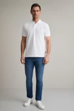 ΜΠΛΟΥΖΑΚΙ ΠΟΛΟ M/ΧΡΩΜΟ, CUSTOM FIT-ΛΕΥΚΟ