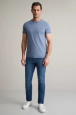 ΜΠΛΟΥΖΑ ΛΑΙΜΟΚΟΨΗ-ΜΠΛΕ- JEANS