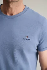 ΜΠΛΟΥΖΑ ΛΑΙΜΟΚΟΨΗ-ΜΠΛΕ- JEANS