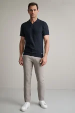 ΠΛΕΚΤΟ ΒΑΜΒΑΚΕΡΟ ΠΟΛΟ, ΚΟΝΤΟ ΜΑΝΙΚΙ-ΜΠΛΕ ΣΚΟΥΡΟ