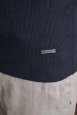 ΠΛΕΚΤΟ ΒΑΜΒΑΚΕΡΟ ΠΟΛΟ, ΚΟΝΤΟ ΜΑΝΙΚΙ-ΜΠΛΕ ΣΚΟΥΡΟ